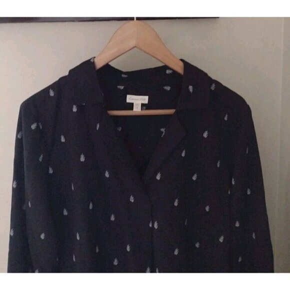 Garnet Hill V Neck Popover Blouse - Picture 2 of 10